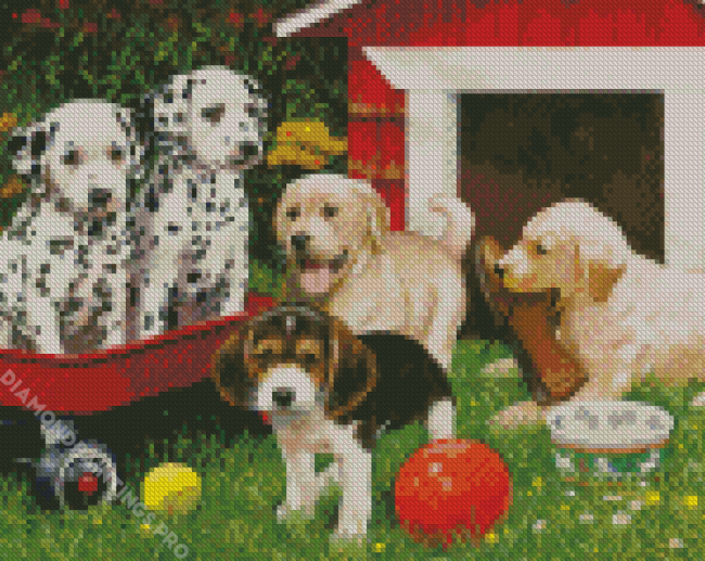 Puppies Party diamond painting