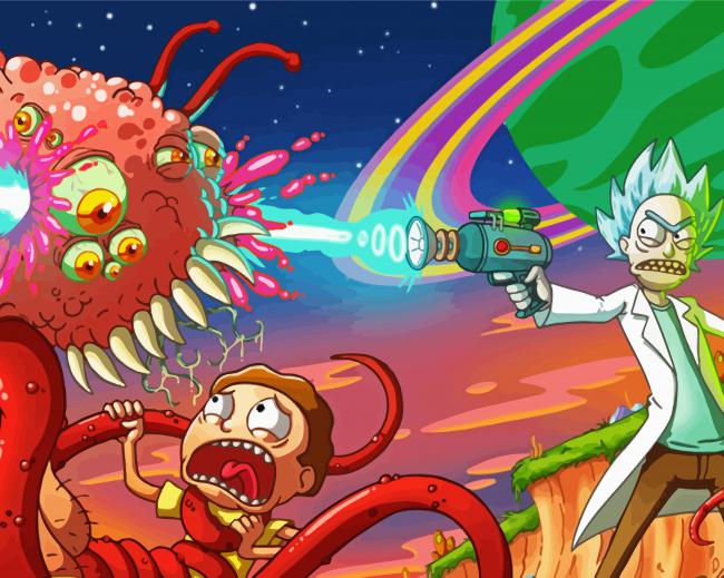 Rick And Morty Battle diamond painting