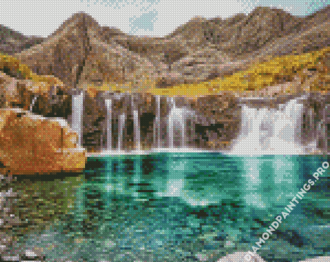 Scottish Waterfall View Diamond Painting