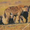 Spotted Hyena Animal Family Diamond Painting