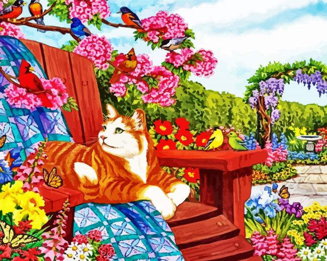 Spring Cat diamond painting