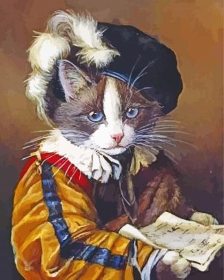 Vintage Classy Cat diamond painting