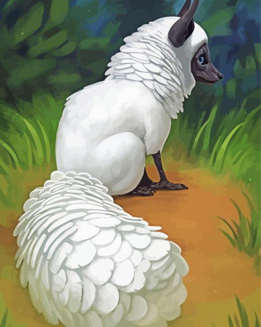 White Creature diamond painting