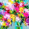 Abstract Flowers In Vase Diamond Painting
