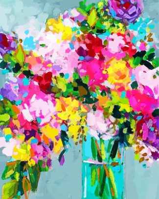 Abstract Flowers In Vase Diamond Painting