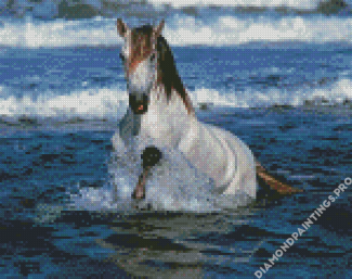 Horse In Water Diamond Painting