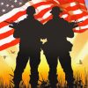 American Flag And Military Silhouette Diamond Painting