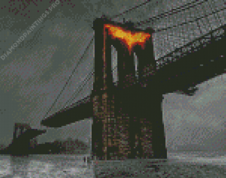 Batman Symbol In Brooklyn Bridge Diamond Painting