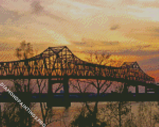 Baton Rouge Bridge Silhouette Diamond Painting