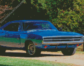 Classic Blue Dodge Charger Diamond Painting