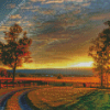 Country Sunset Landscape Diamond Painting
