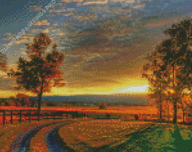 Country Sunset Landscape Diamond Painting