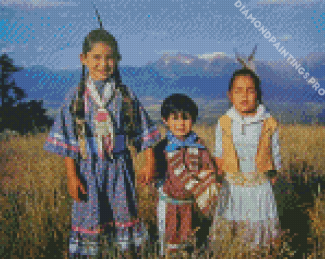 Native American Children Diamond Painting