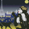 Deco Woman And Cat Diamond Painting