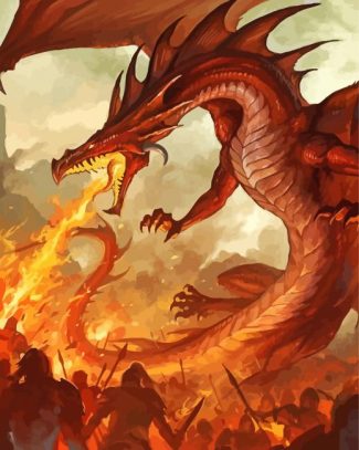 Dragon Breathing Fire Diammond Painting