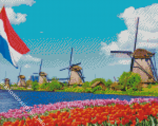 Dutch Windmills Diamond Painting