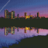 Fort Worth Skyline Reflection Diamond Painting