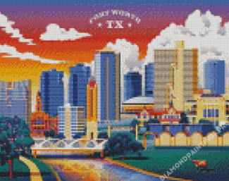 Fort Worth Texas Poster Diamond Painting