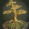 Golden Metal Tree In Pot Diamond Painting