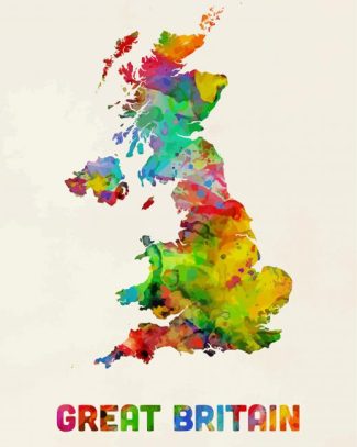 Great Britain Map Diamond Painting