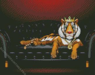 King Tiger On Sofa Diamond Painting