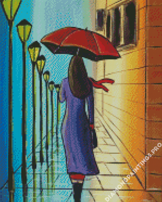 Lady Umbrella Diamond Painting