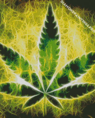 Marijuana Leaf Art Diamond Painting