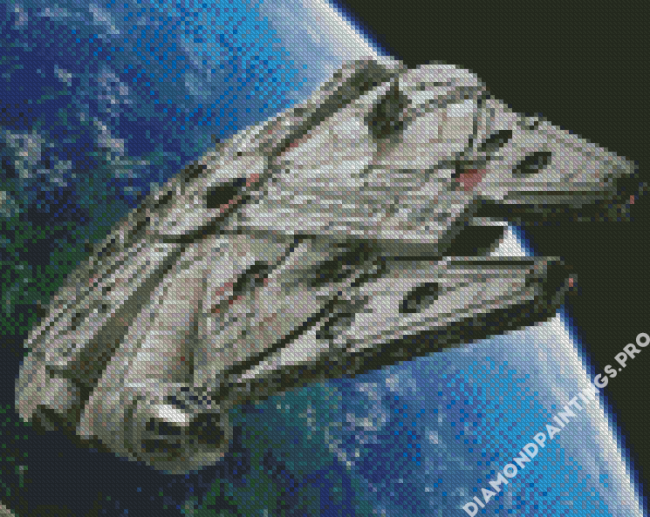 Millennium Falcon And Earth Diamond Painting