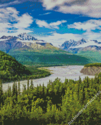 Mountains June Alaska Landscape Diamond Painting