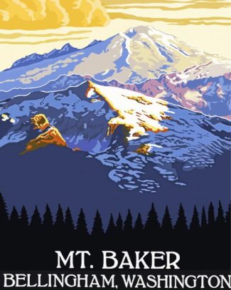 Snowy Mt Baker Poster Diamond Painting