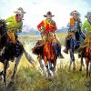 Vintage Cowboys And Horses Diamond Painting