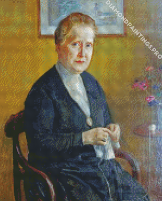 Old Lady Crocheting Diamond Painting