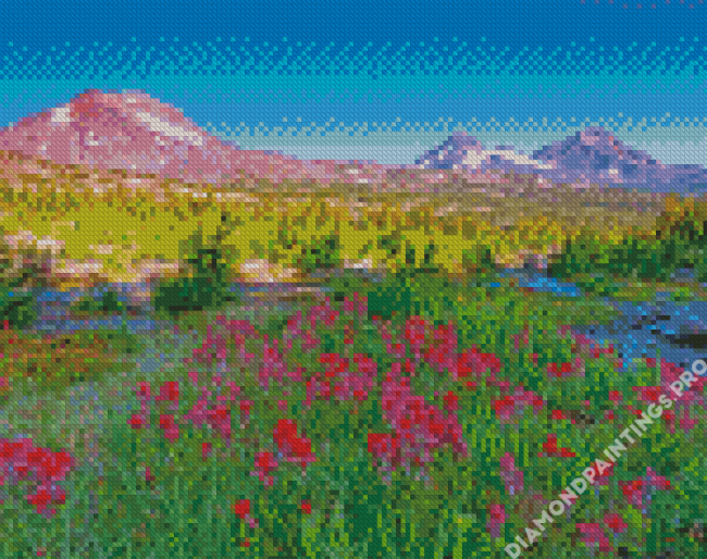 Oregon Mountains Landscape Diamond Painting