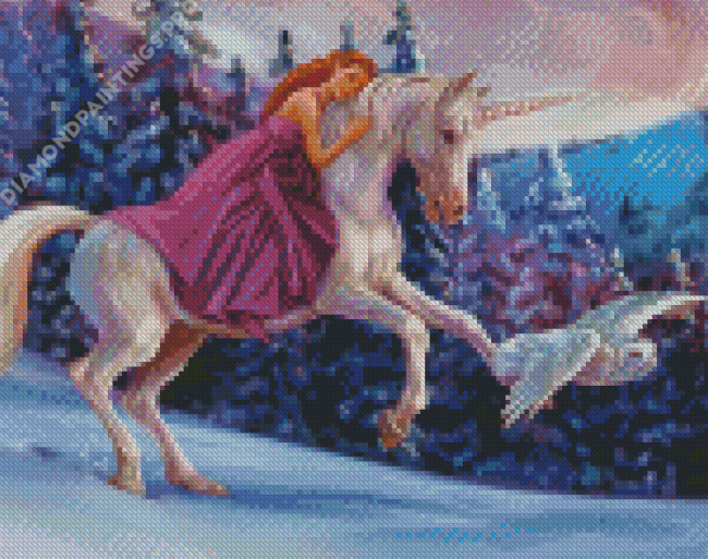 Princess And Unicorn Diamond Painting