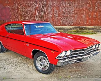 Red Chevy Chevelle Diamond Painting