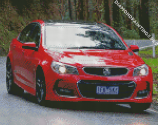 Red Holden Commodore On Road Diamond Painting