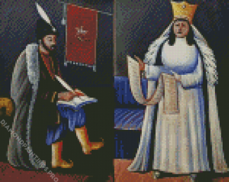 Shota Rustaveli And Queen Tamar Pirosmani Diamond Painting