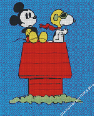 Snoopy And Mickey Mouse Diamond Painting