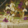 Snowdrops And Violets Diamond Painting