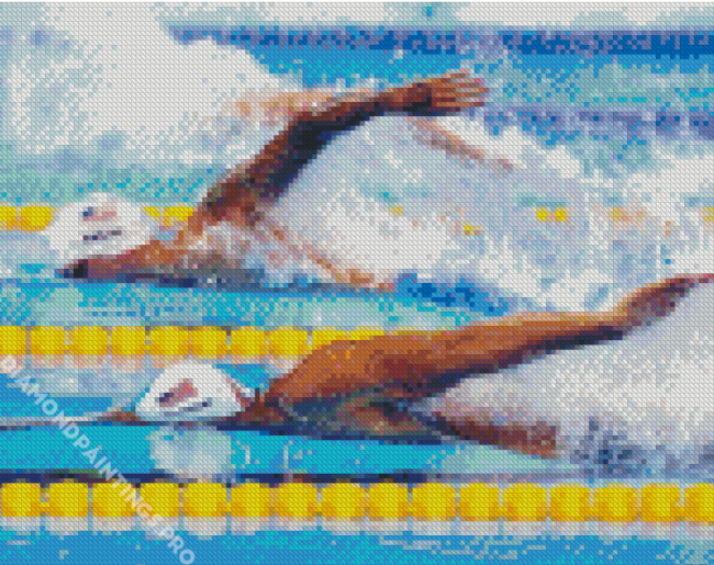 Swimming Competition Swimmers Diamond Painting