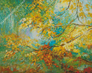 The Golden Leaves Diamond Painting