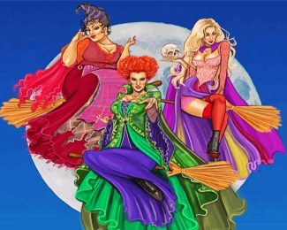 The Sanderson Sisters And Moon Diamond Painting