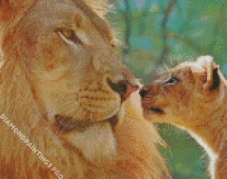 Cute Two Lions Diamond Painting