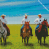 Three Cowboys And Horses Diamond Painting