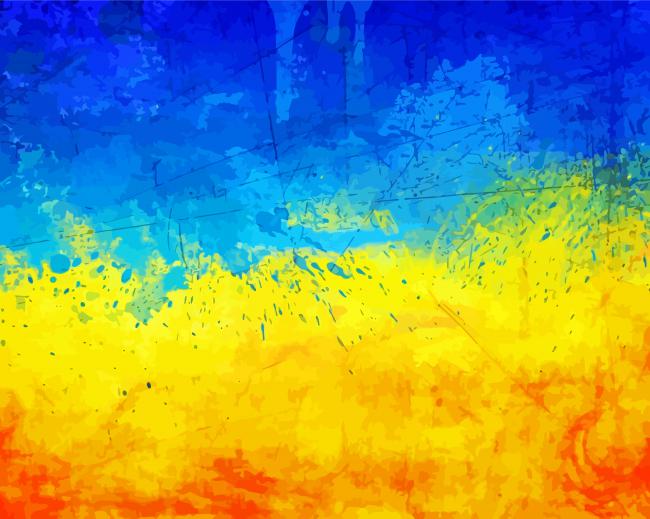 Ukraine Flag Splash Diamond Painting