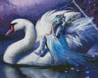 Aesthetic Woman And Swan Diamond Painting