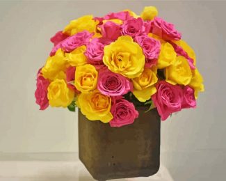 Yellow And pink Roses Diamond Painting