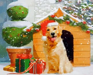 Christmas Dog Diamond Painting