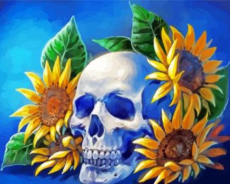 Skull Sunflowers Diamond Painting