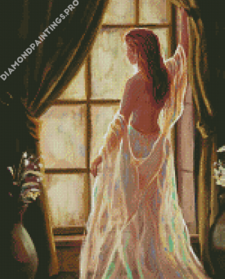 Woman In Window Art Diamond Painting